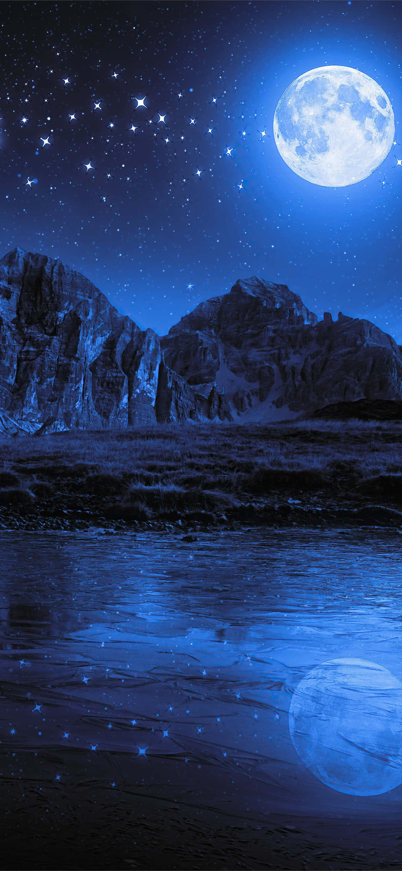 星と月の背景 壁紙