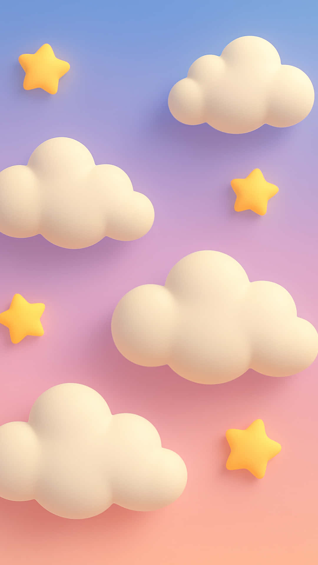 柔らかな照明,浮かぶ,雲,星,空,夢幻的,月,夜,色彩