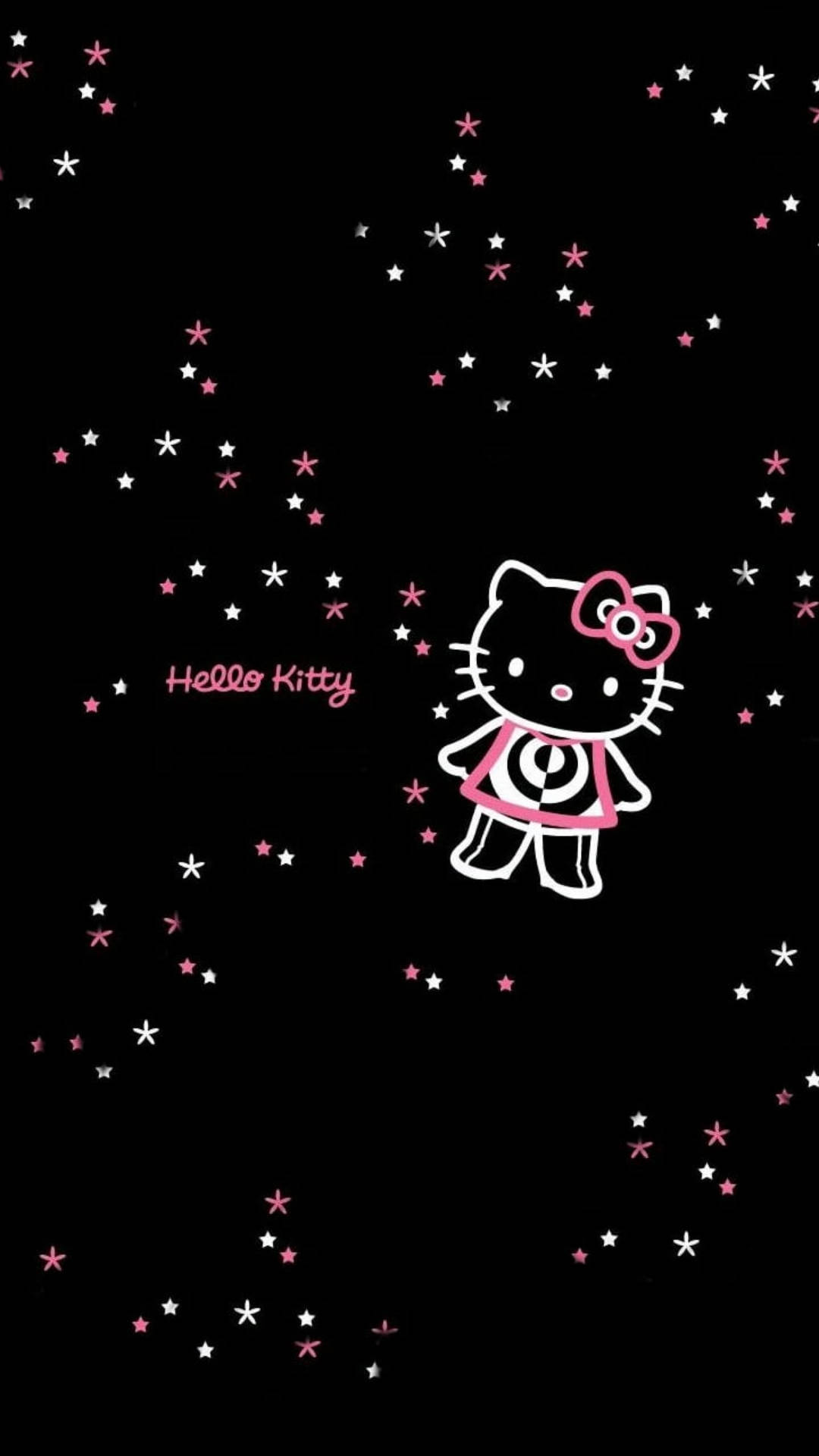 星と黒いハローキティ 壁紙