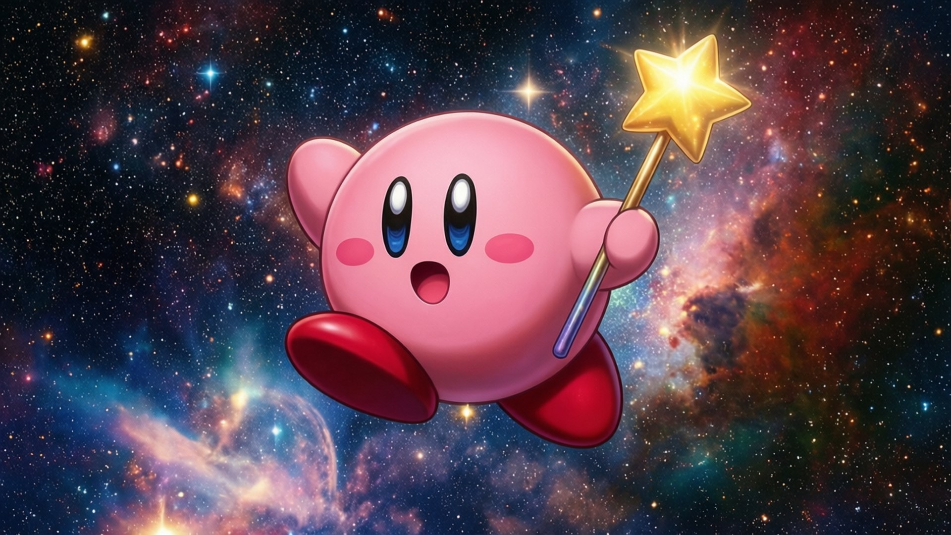 星をかけるカービィ 壁紙