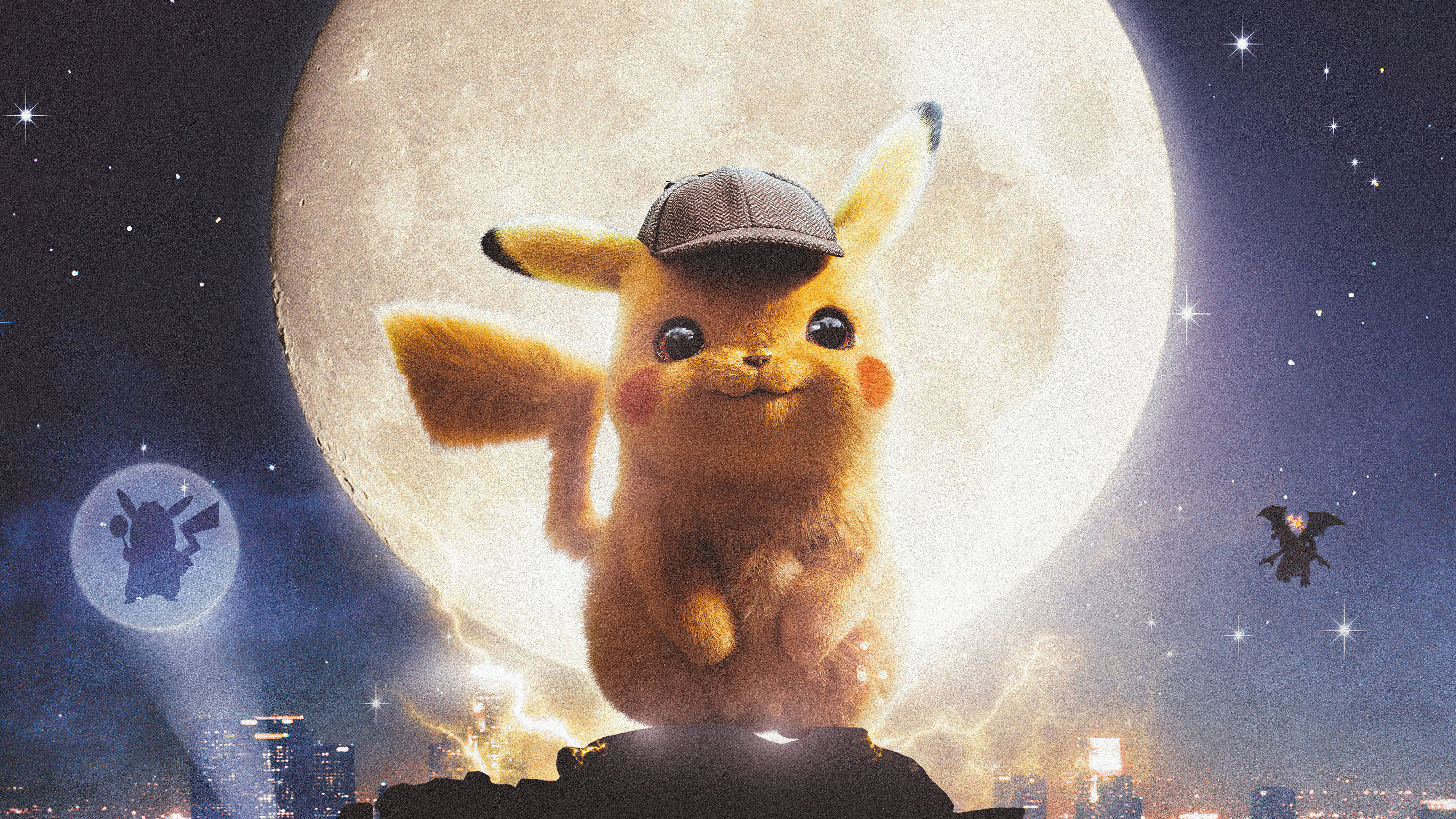 星月夜のピカチュウ 壁紙