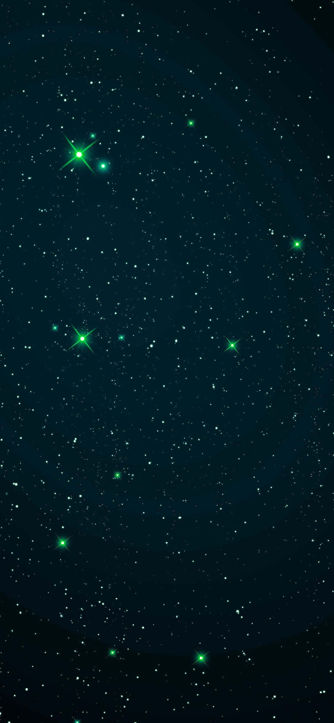 星空いっぱいのダークグリーン iPhone 壁紙