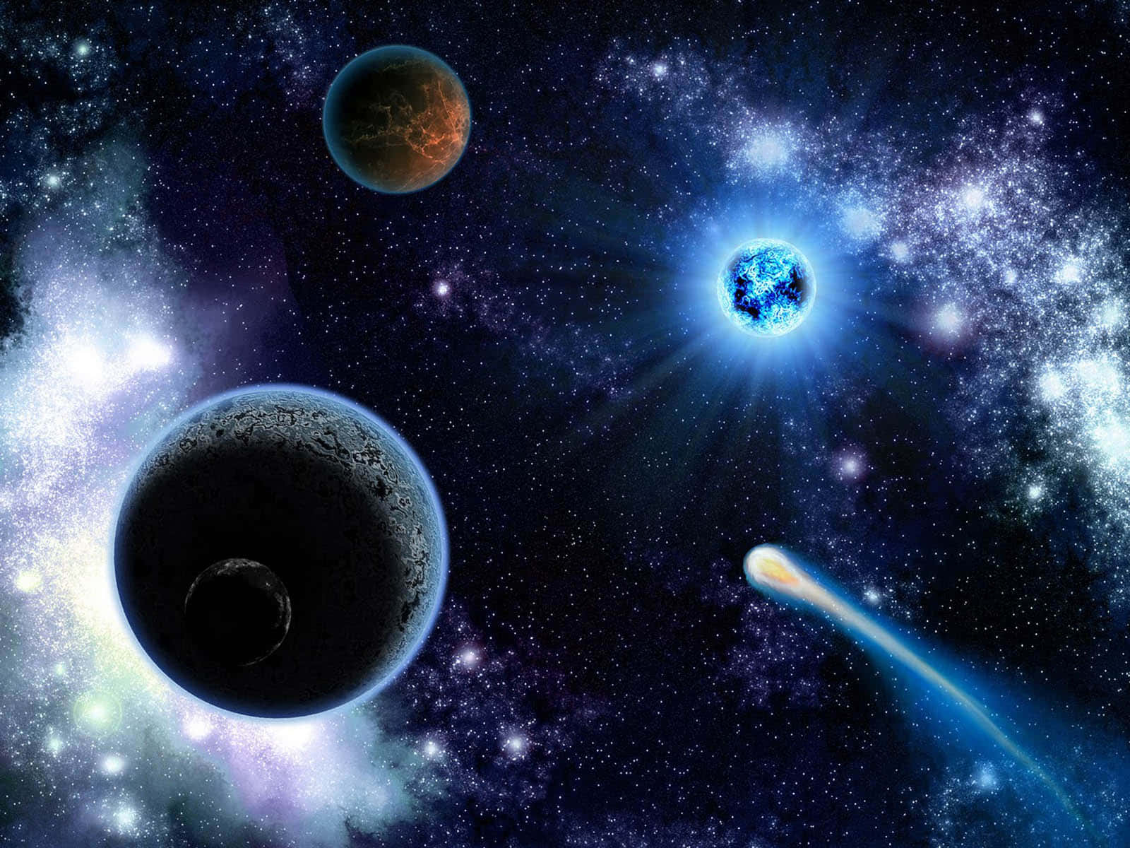 星空に輝く銀河が広がる美しい宇宙の眺め 壁紙