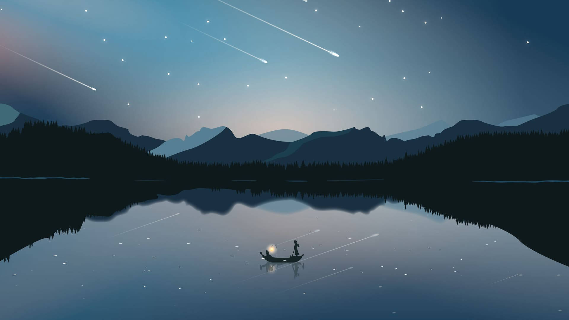星空の夜 ブルー アート PC 壁紙