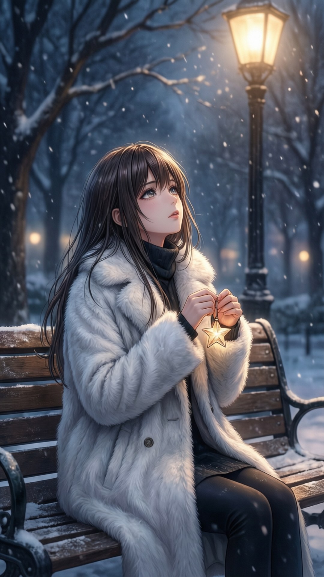 星空の降雪 壁紙