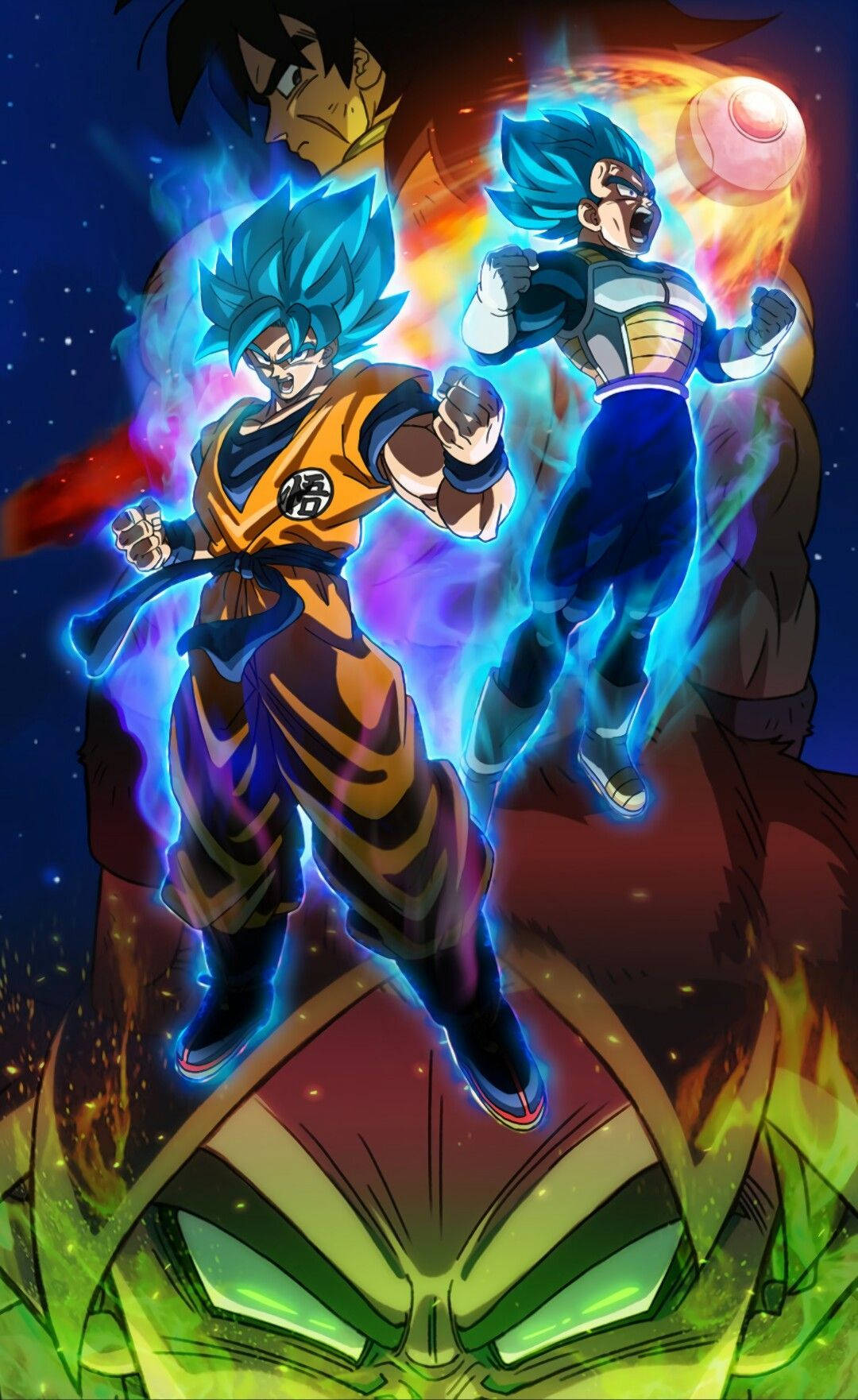 映画『ドラゴンボール超 ブロリー』の超サイヤ人ブルー状態の孫悟空。 壁紙