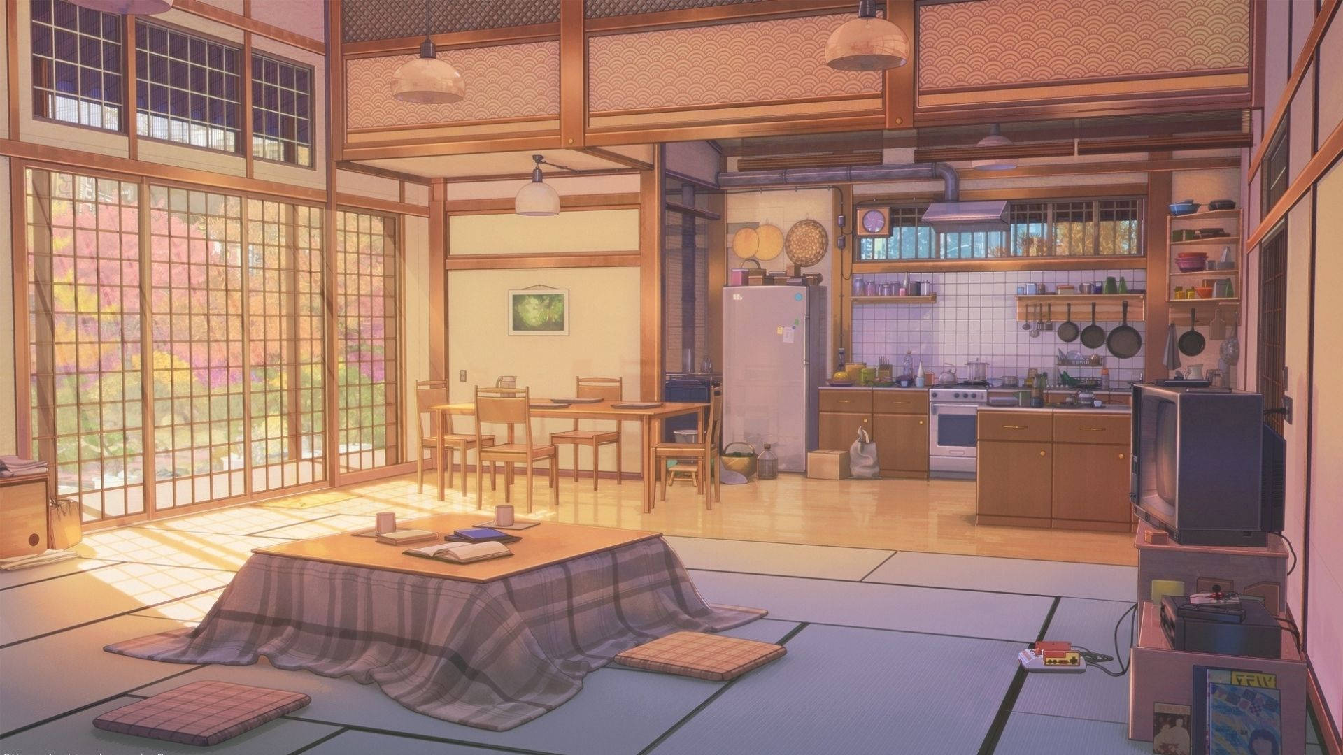 昼間のアニメ部屋 壁紙