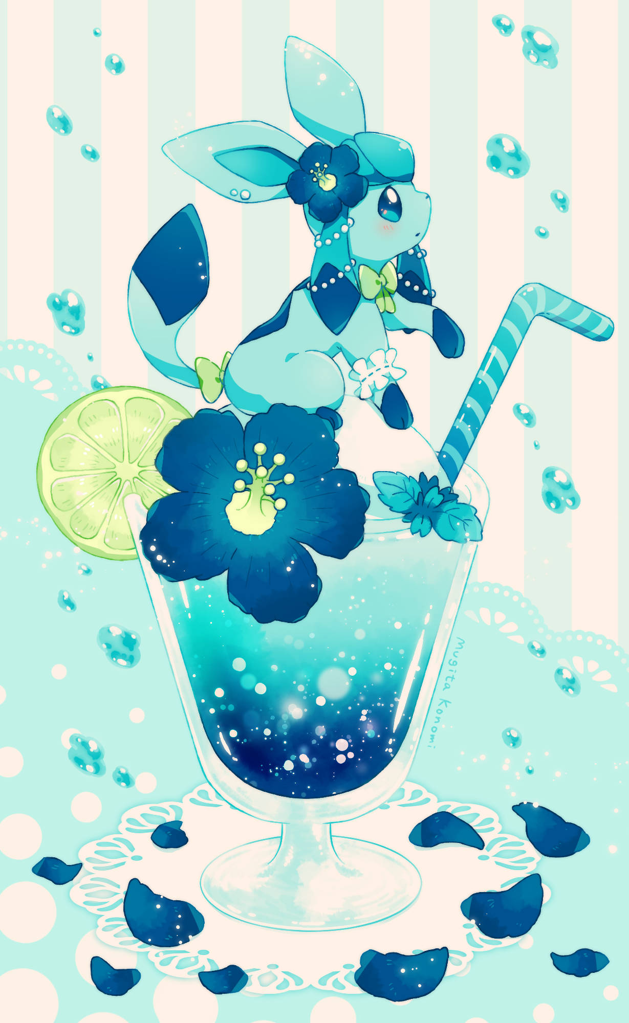「暖かい夏の日はトロピカルドリンクが最高！」 壁紙