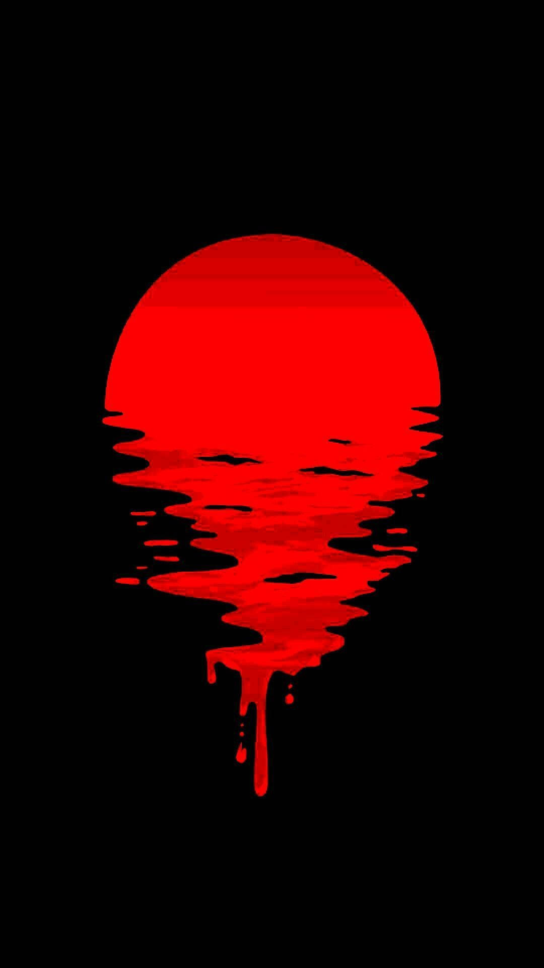 暗赤色の月 壁紙