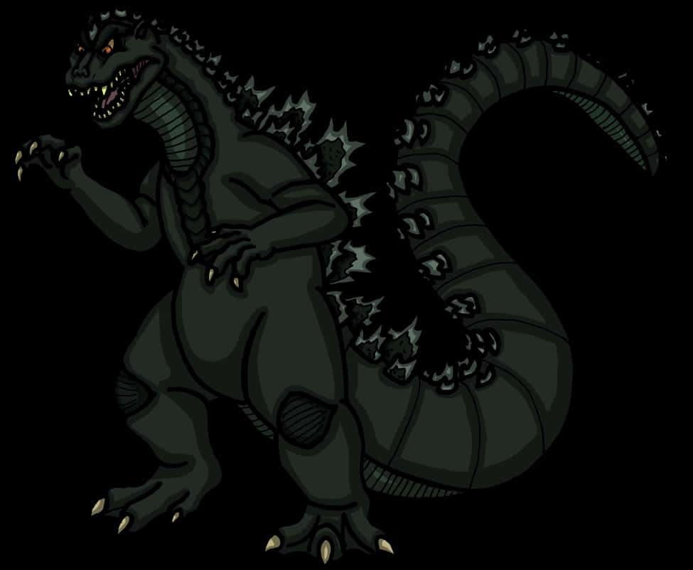 暗黒ゴジラのイラスト 壁紙
