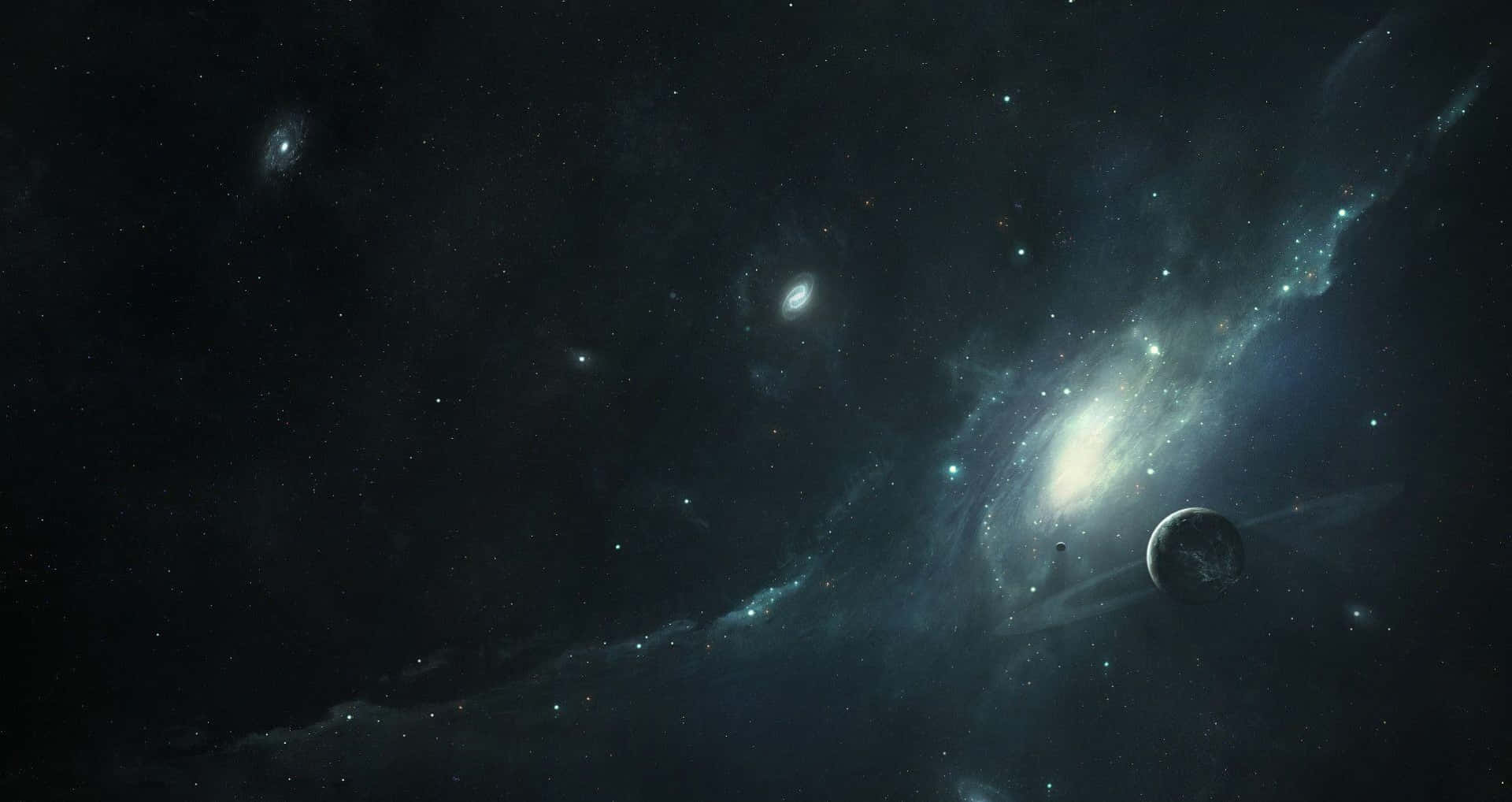 暗黒宇宙の惑星と星々 壁紙