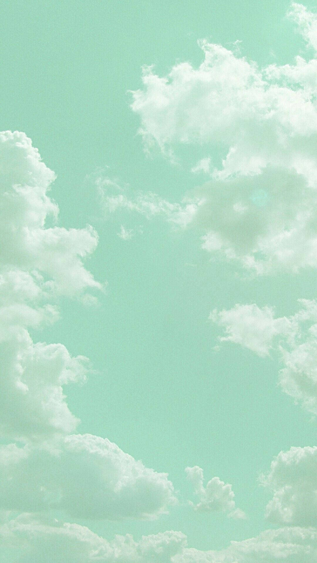 曇り空ミントグリーンiPhone 壁紙