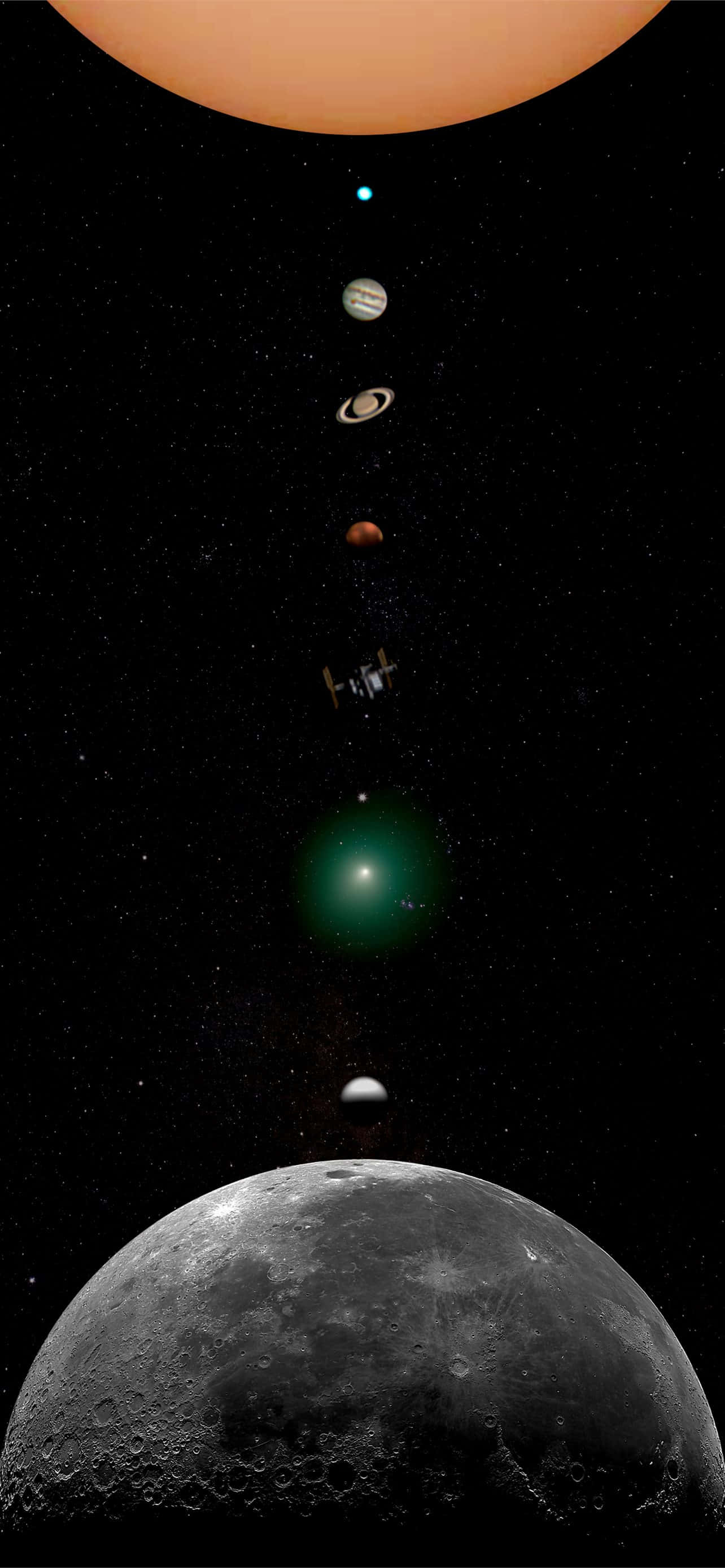 月と太陽系の惑星 壁紙