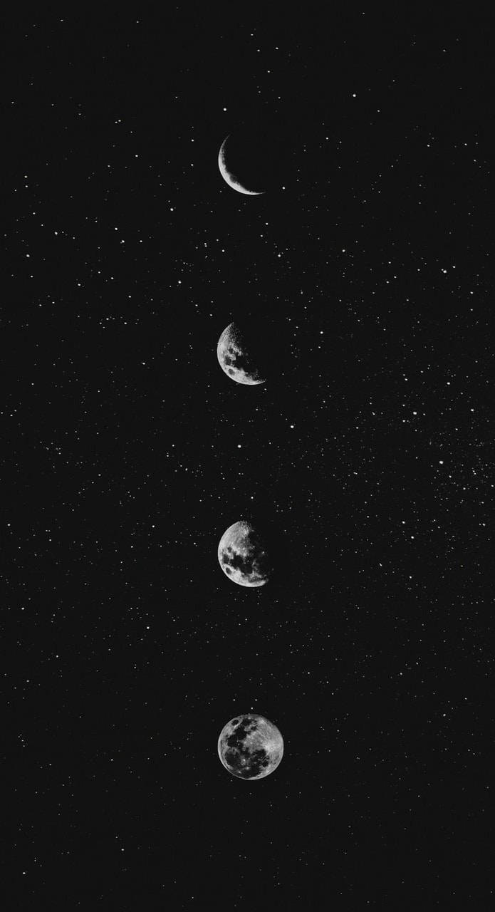 月の満ち欠けの宇宙的景観 壁紙