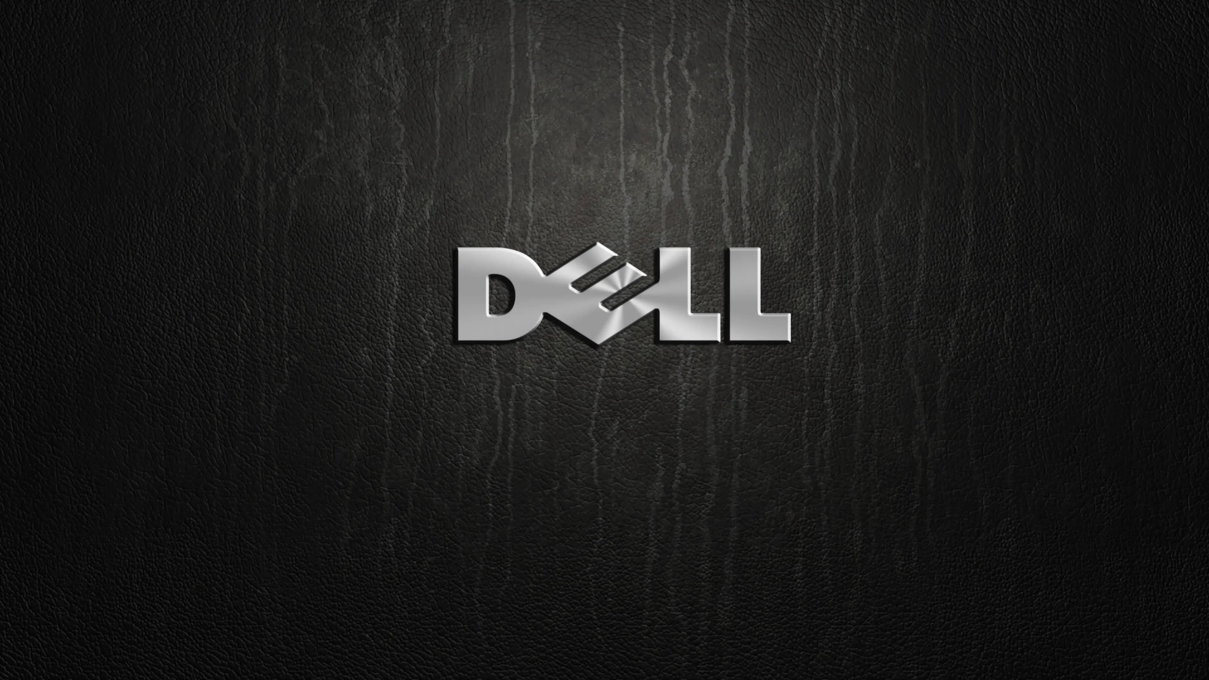 木目に映えるDell 4Kロゴ 壁紙