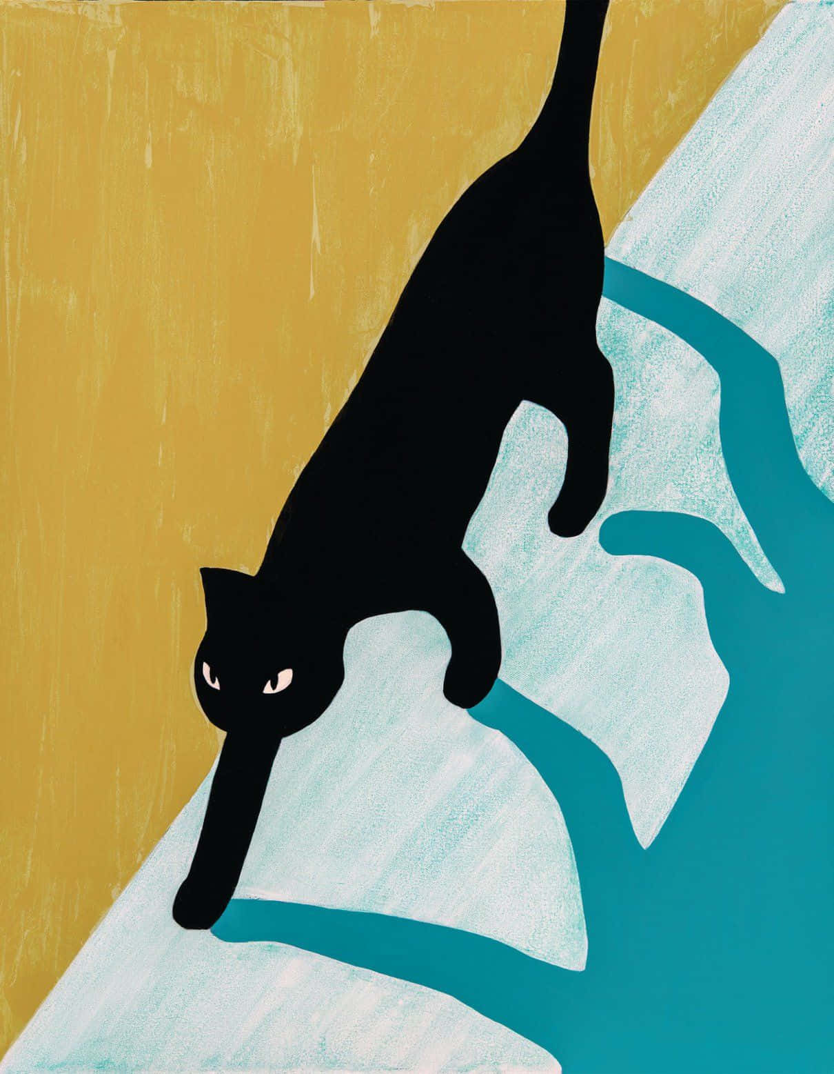 未知を見つめる黒猫の美しさ 壁紙