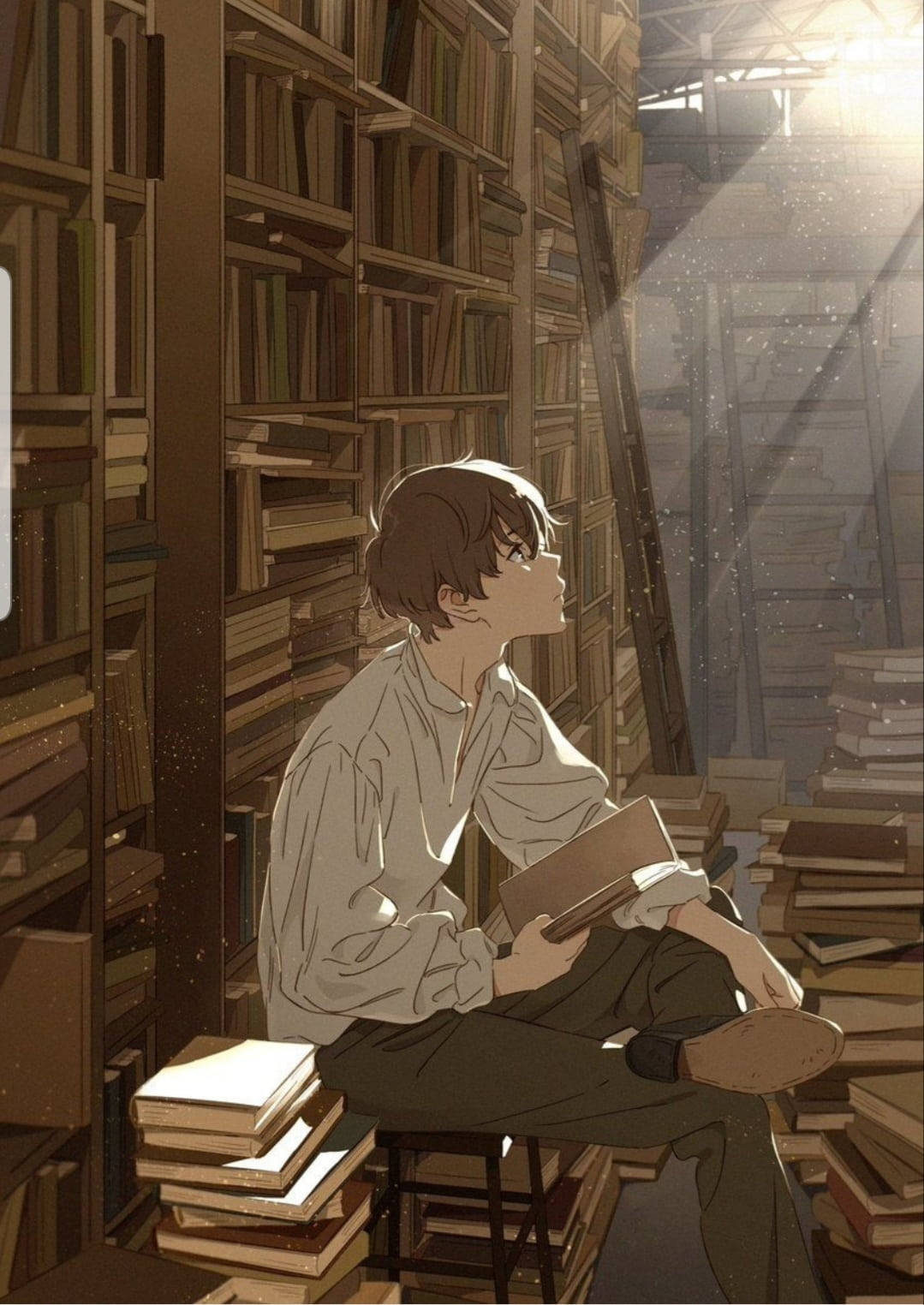 本の山の上のアニメ少年 壁紙