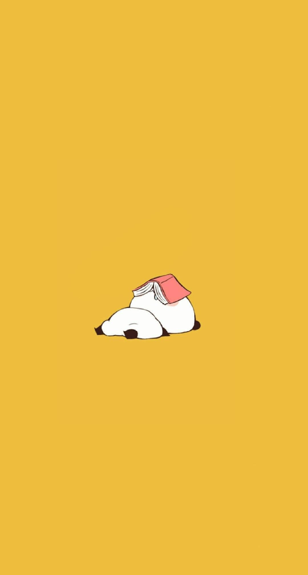 本を顔にのせた美しいパンダ 壁紙