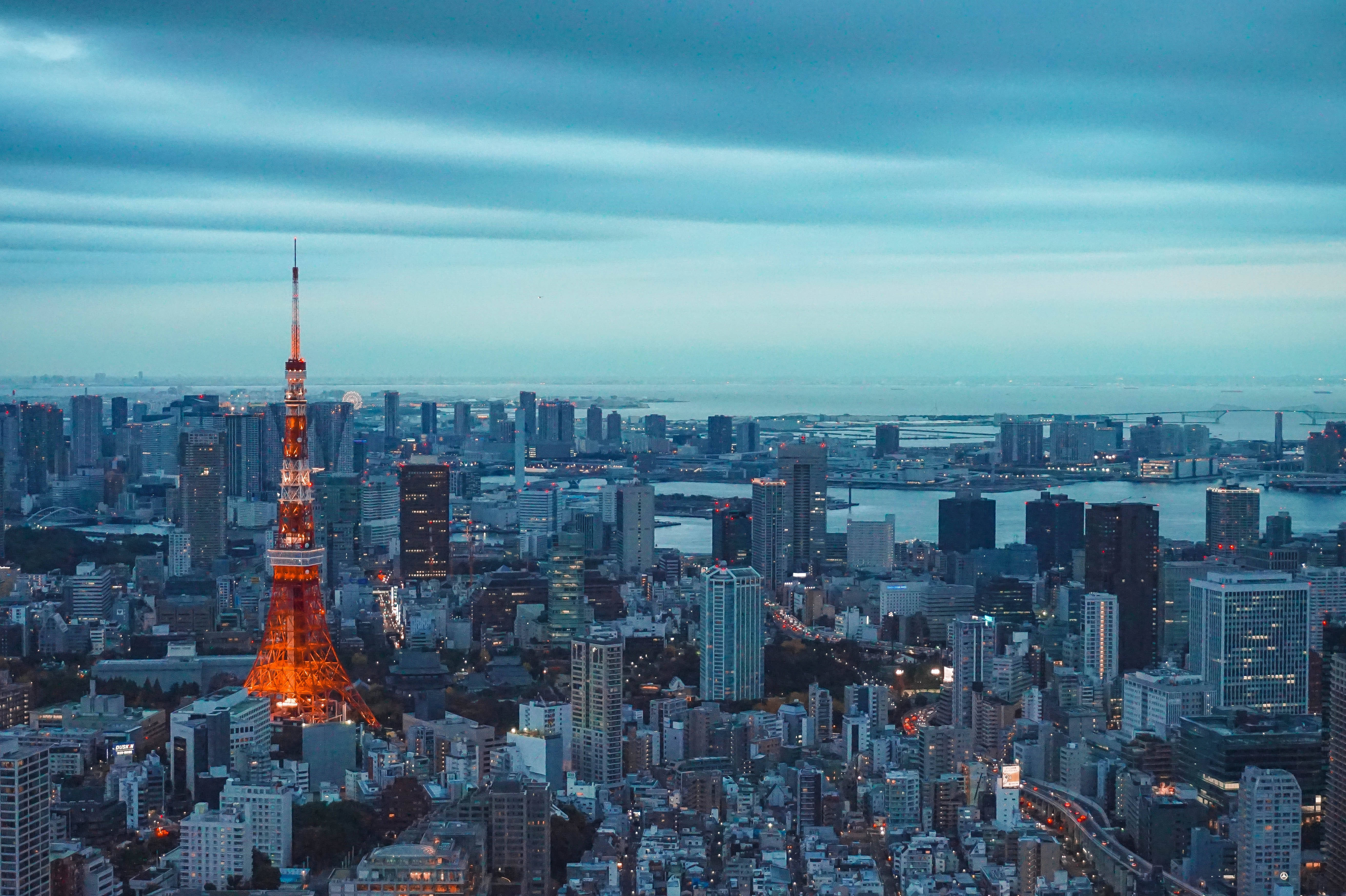 東京タワーの空撮 日本語HD壁紙 壁紙