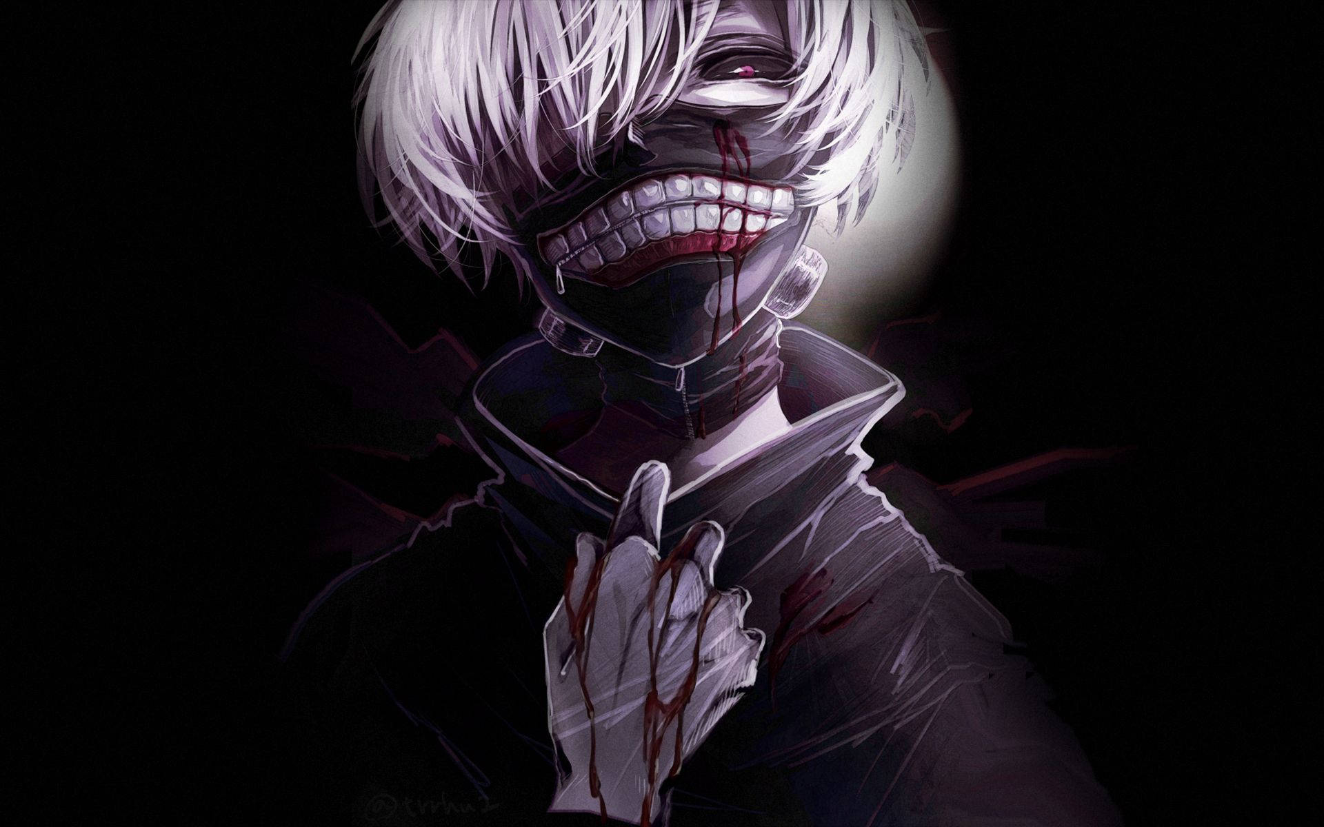 東京喰種 キャラクター ケンのマスク 血 壁紙