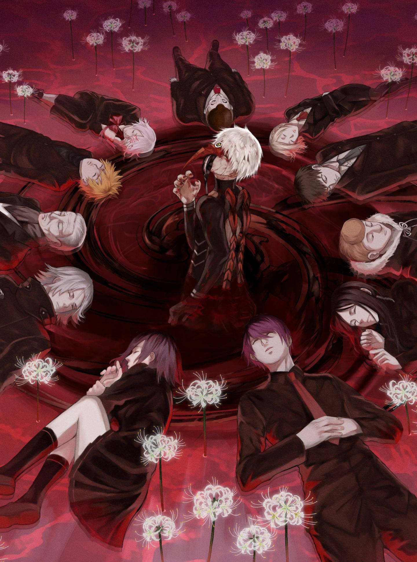 東京喰種キャラクター 赤のグラフィックアート 壁紙