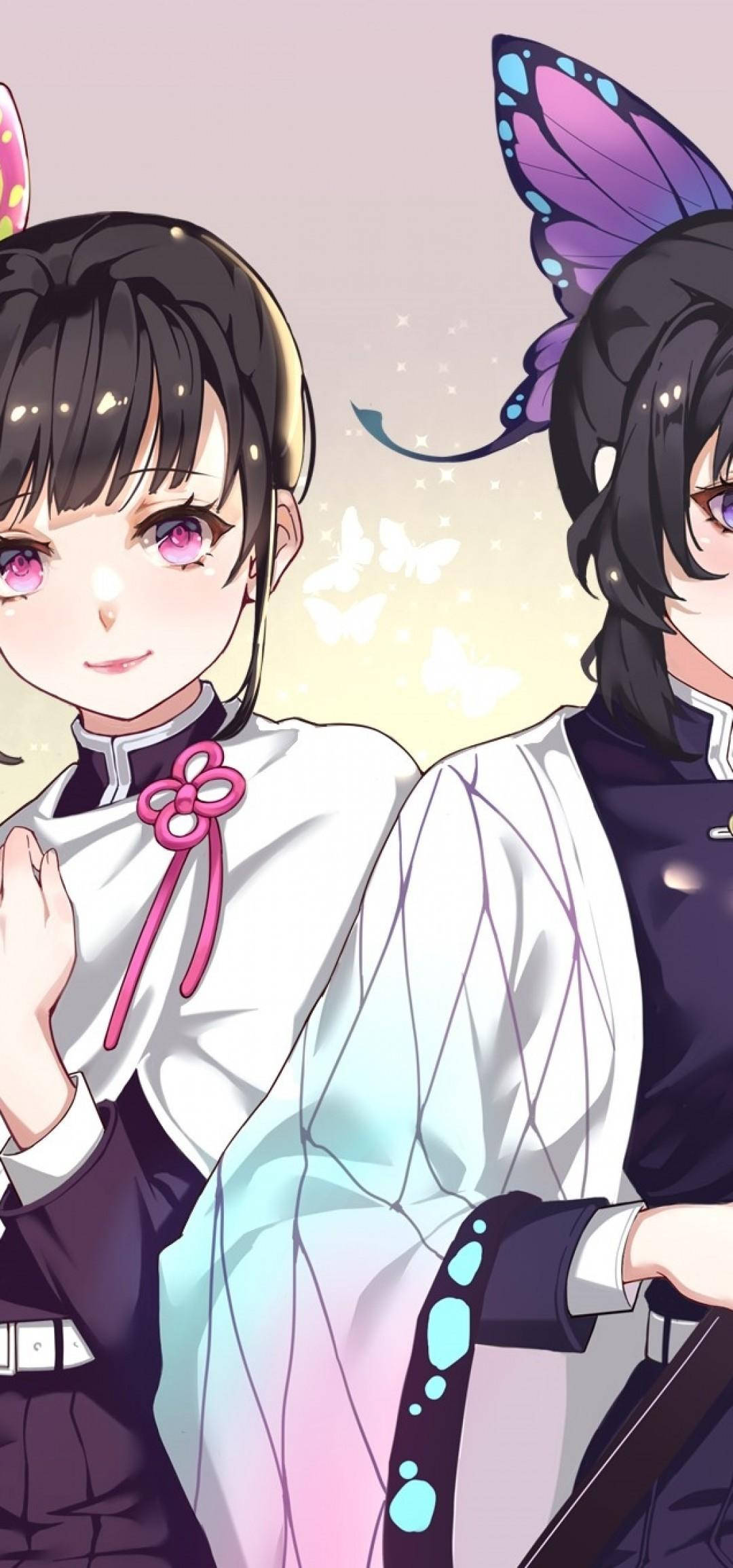 栗花落カナヲと胡蝶しのぶ 壁紙