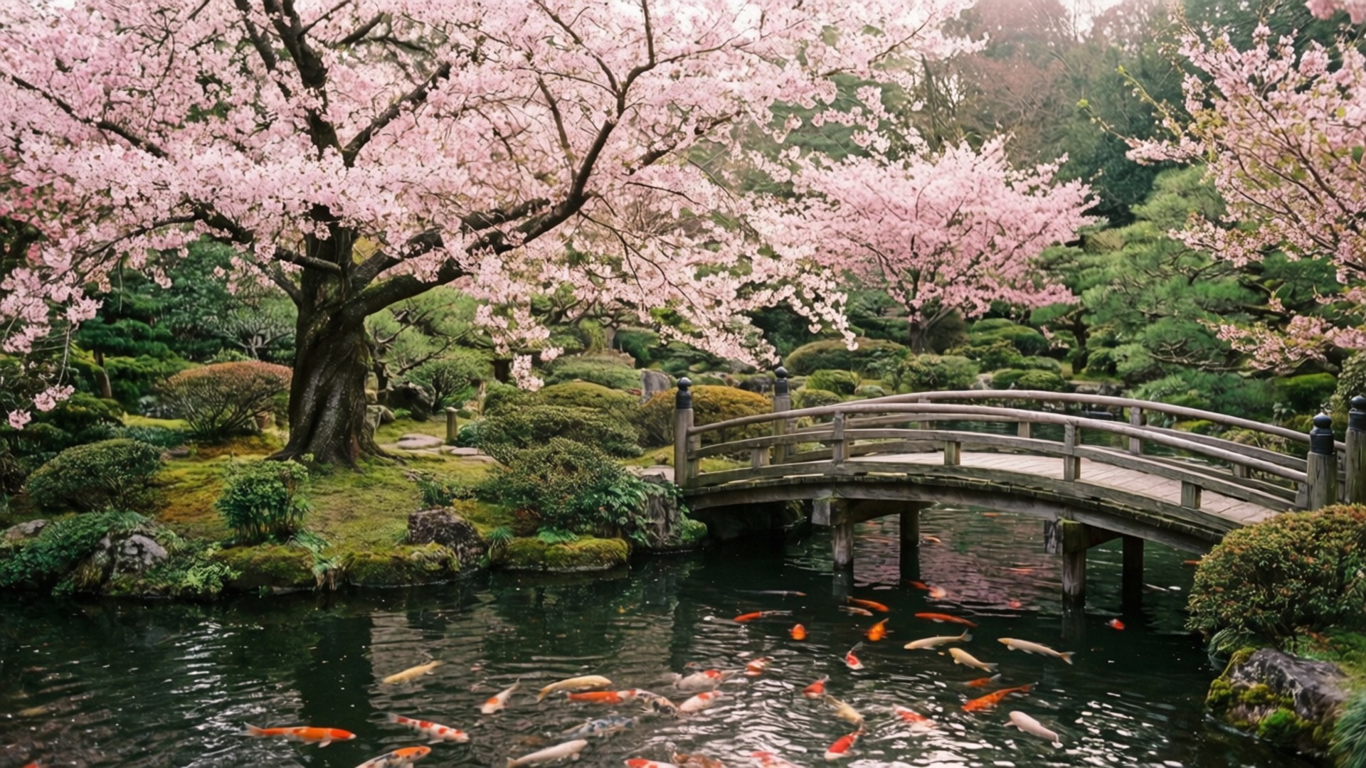 桜の庭 壁紙