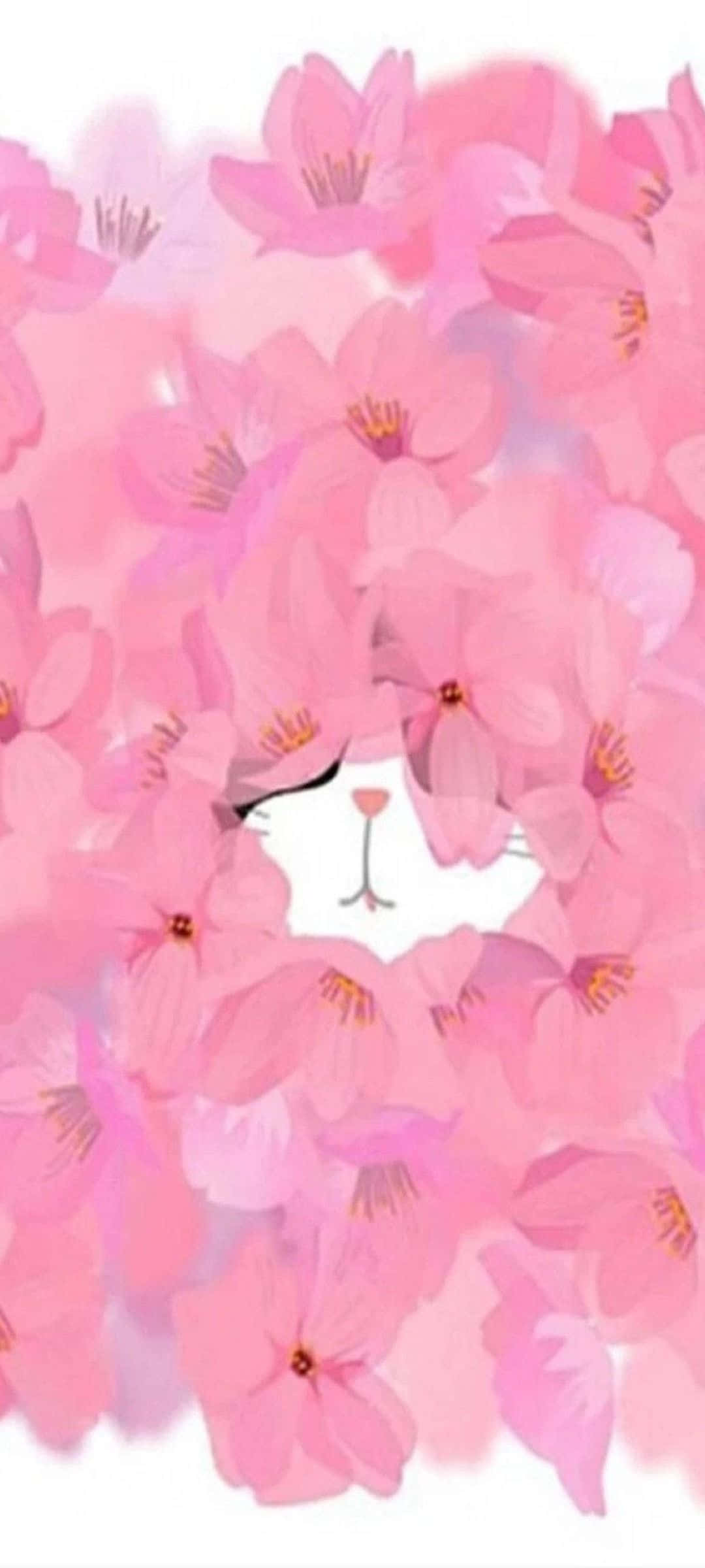 桜の猫カモフラージュ 壁紙