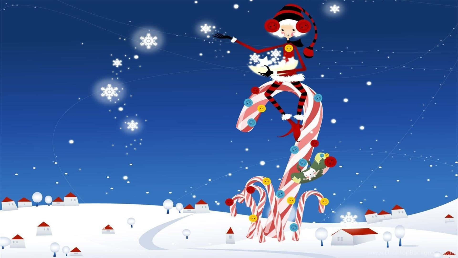 楽しいクリスマス Zoom背景 キャンディケーンランド 壁紙