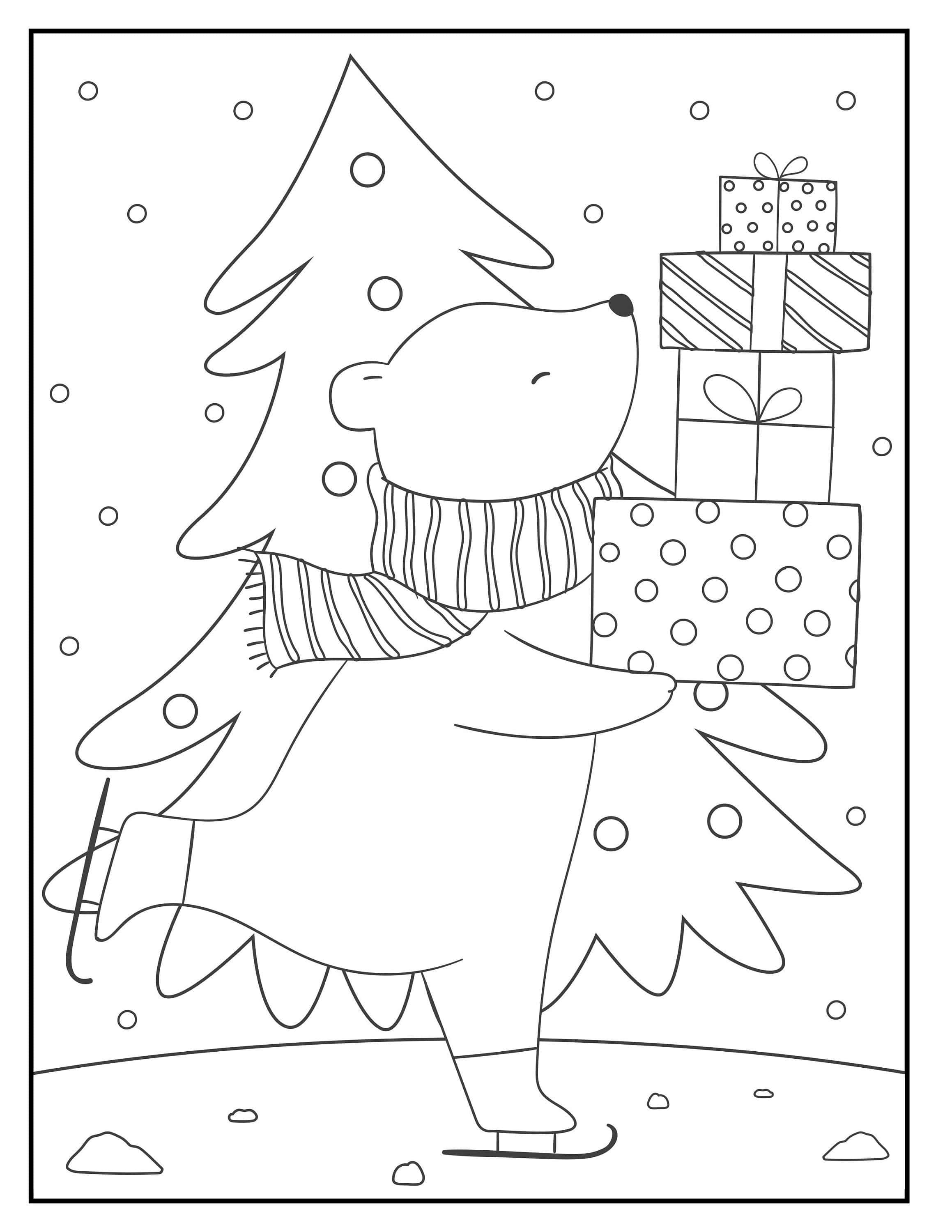 楽しいクリスマスの塗り絵 壁紙