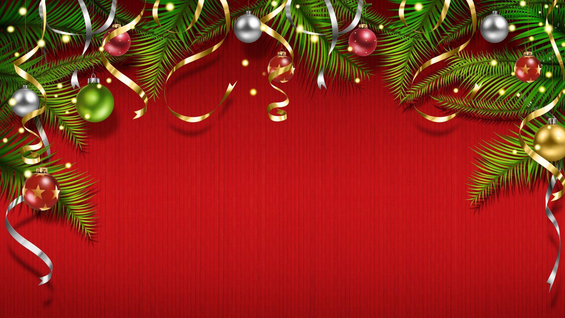 赤い背景にクリスマスオーナメントの壁紙。 — クリスマス GIF 壁紙