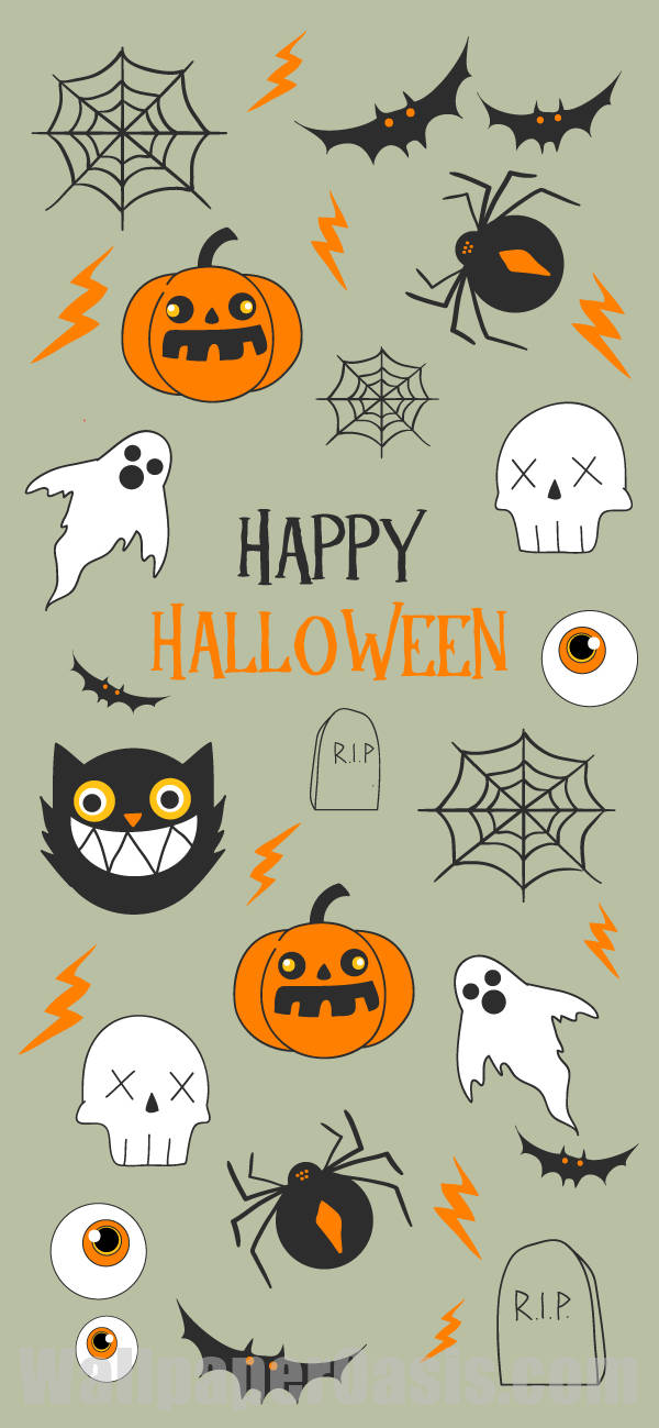 様々なハロウィンシンボルをあしらったハロウィン壁紙 壁紙