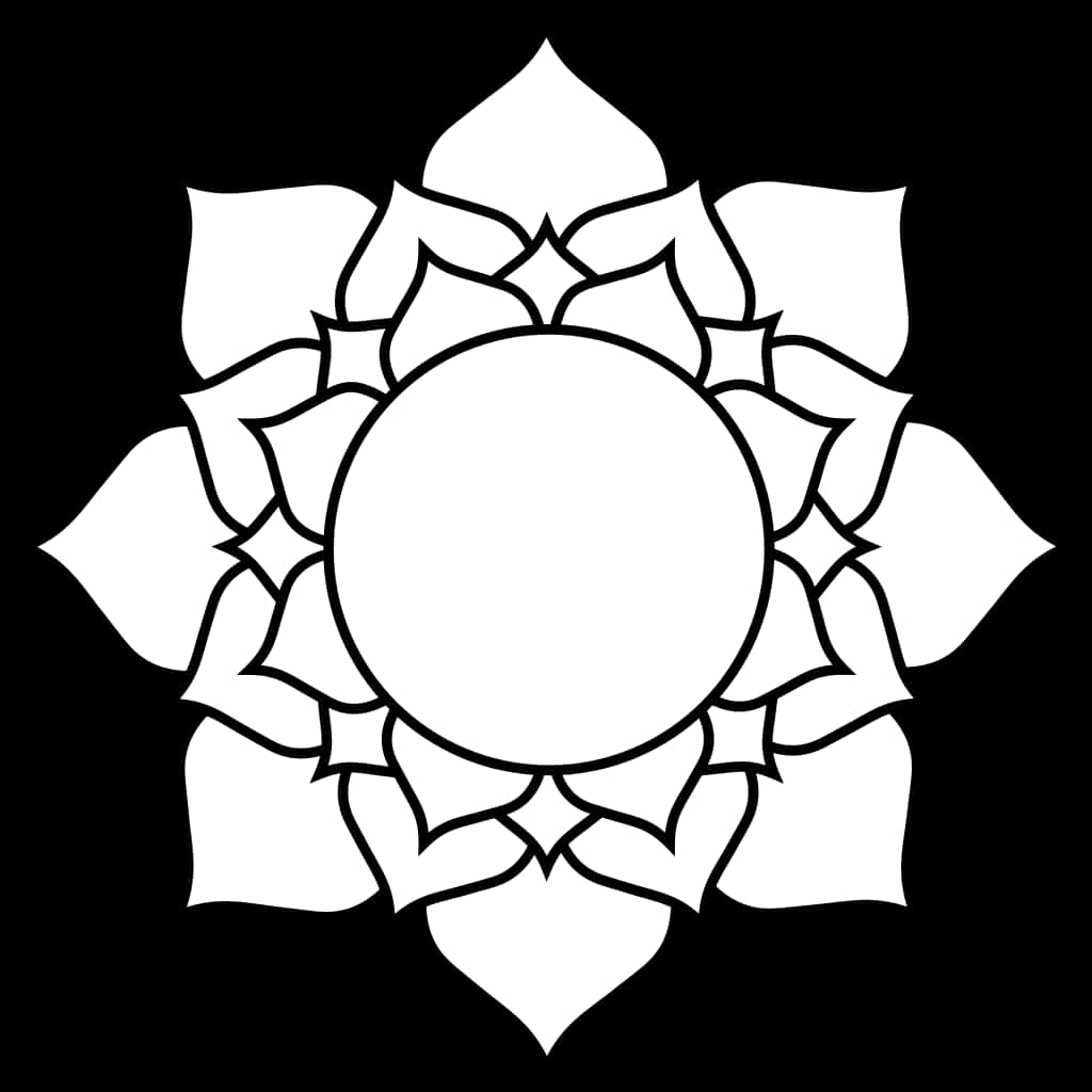 様式化された蓮の花の輪郭 壁紙