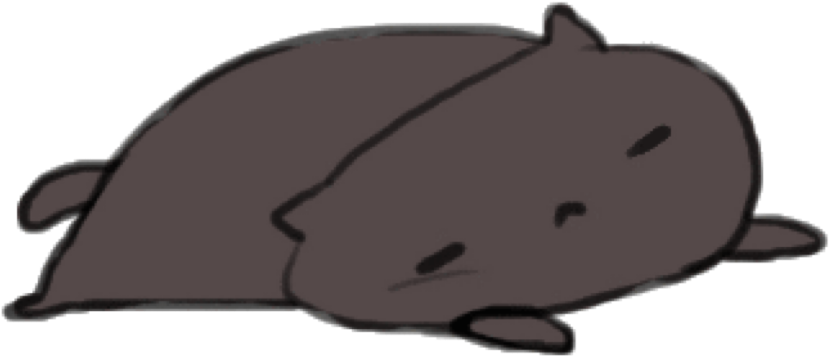 横たわるかわいい猫のカートゥーン 壁紙