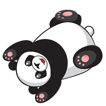 横たわるパンダのイラスト 壁紙