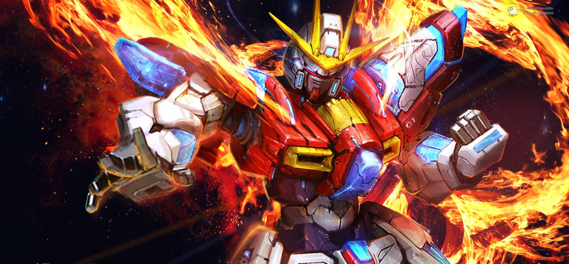 機動戦士ガンダムの炎の背景