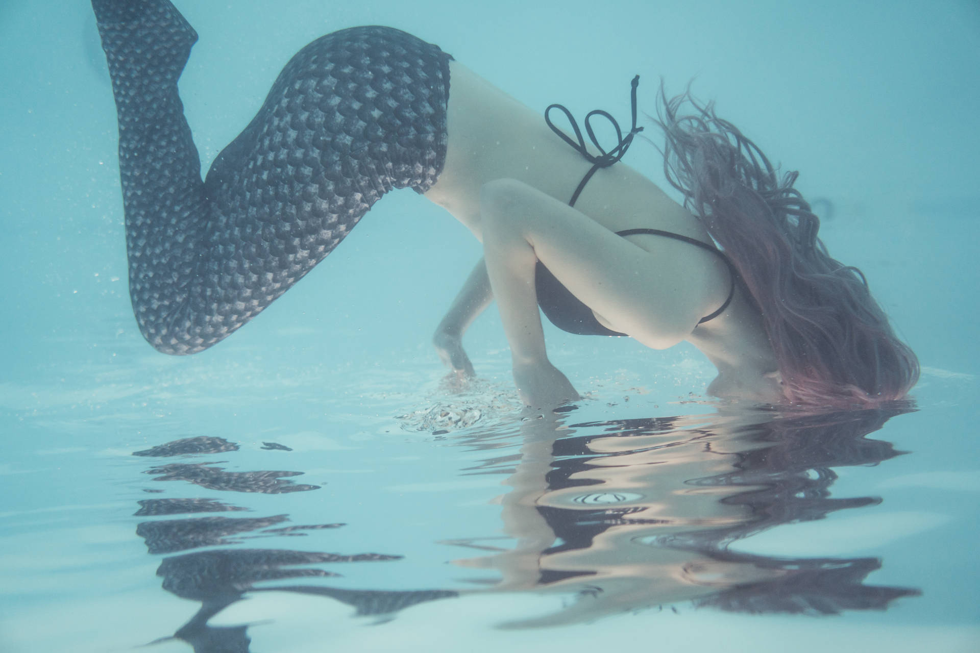水中の人魚の女性の壁紙。