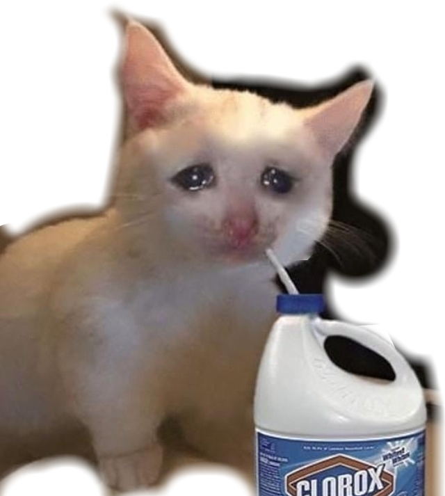 泣いている猫と漂白剤ミーム 壁紙