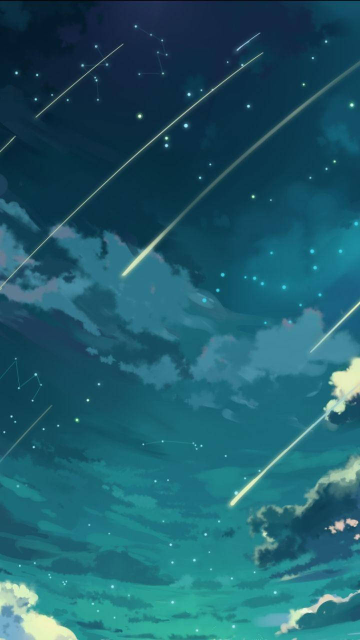 流星群と星座 iPhone SE 壁紙