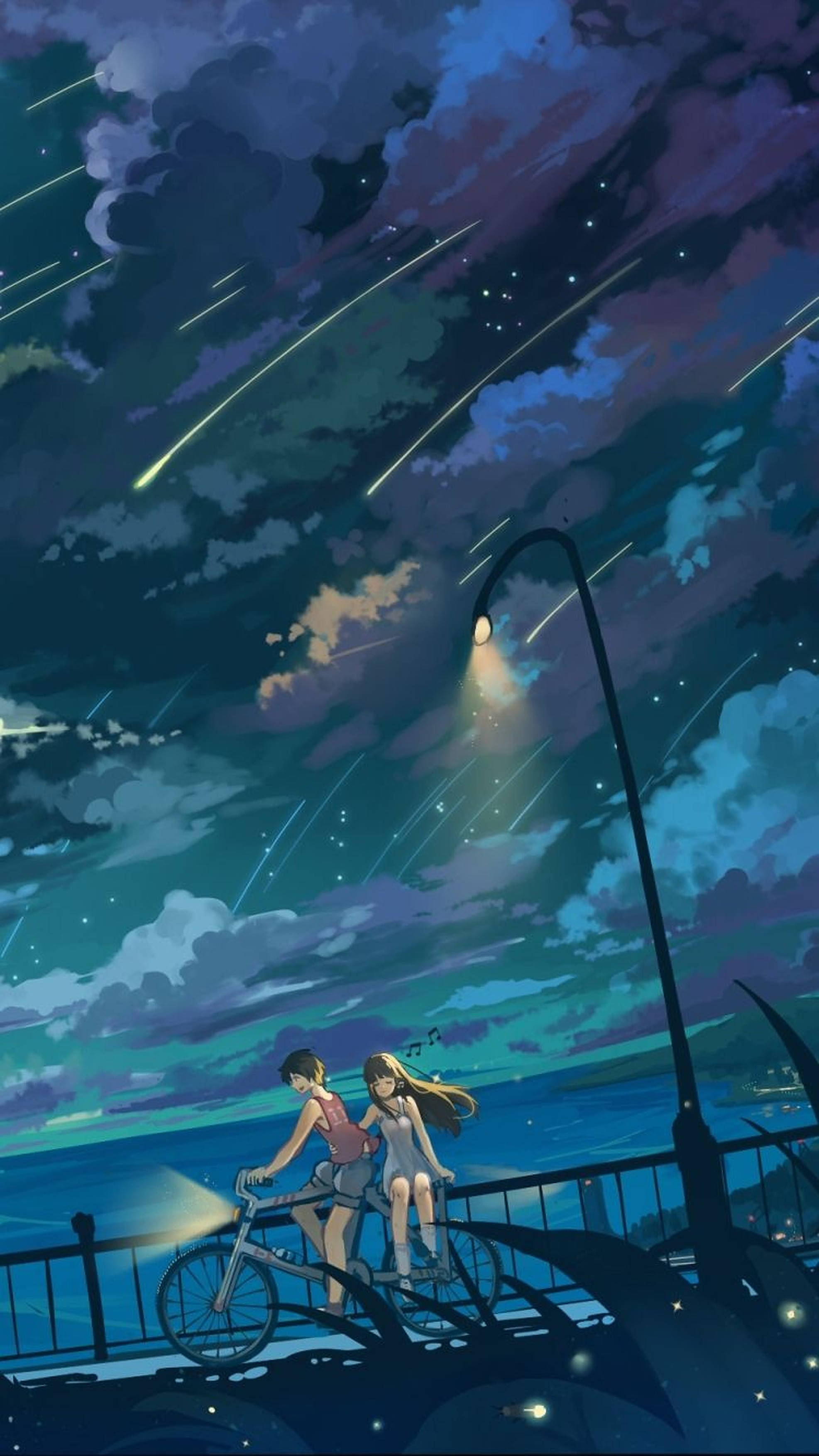 流星群アニメiPhone 壁紙