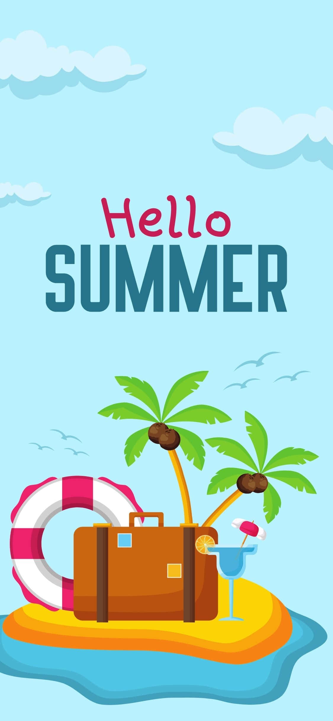 浮島イラスト iPhone X 夏の背景 壁紙
