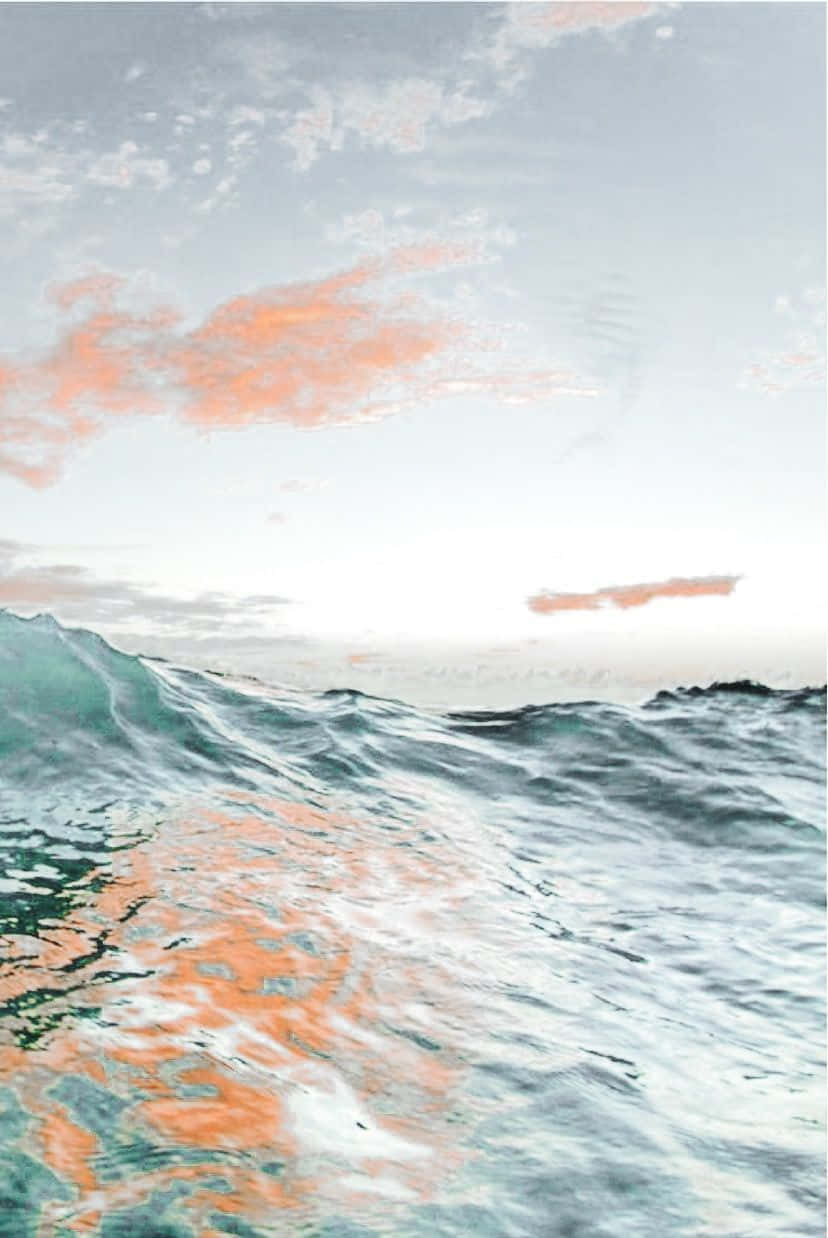 海の波の絵画 壁紙