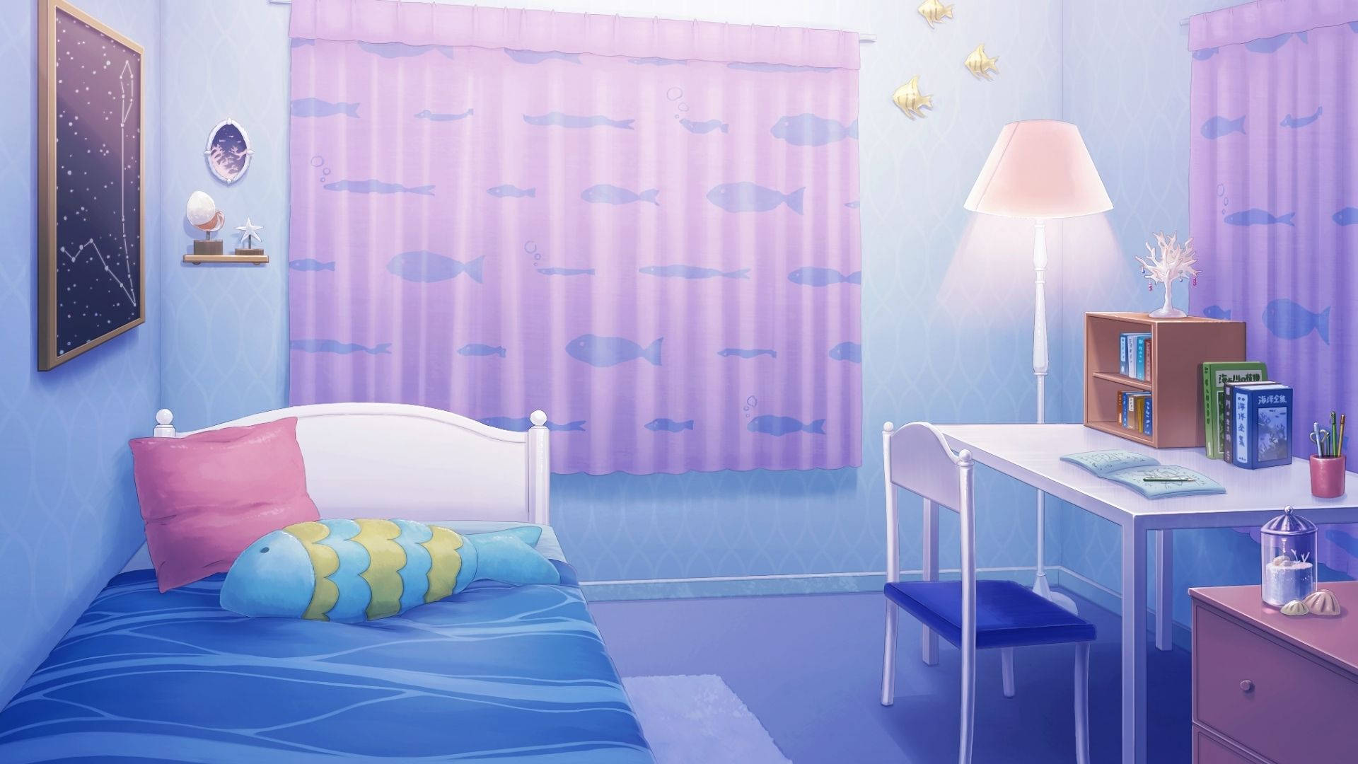 海をテーマにしたアニメの部屋 壁紙