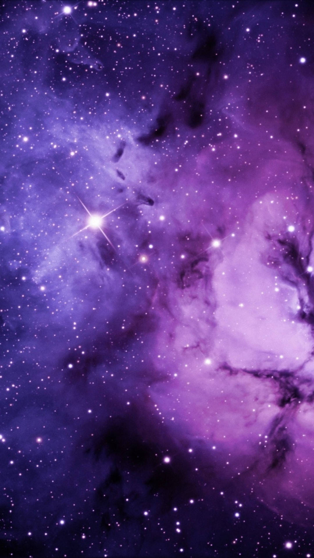 淡い紫の美しい星空 壁紙