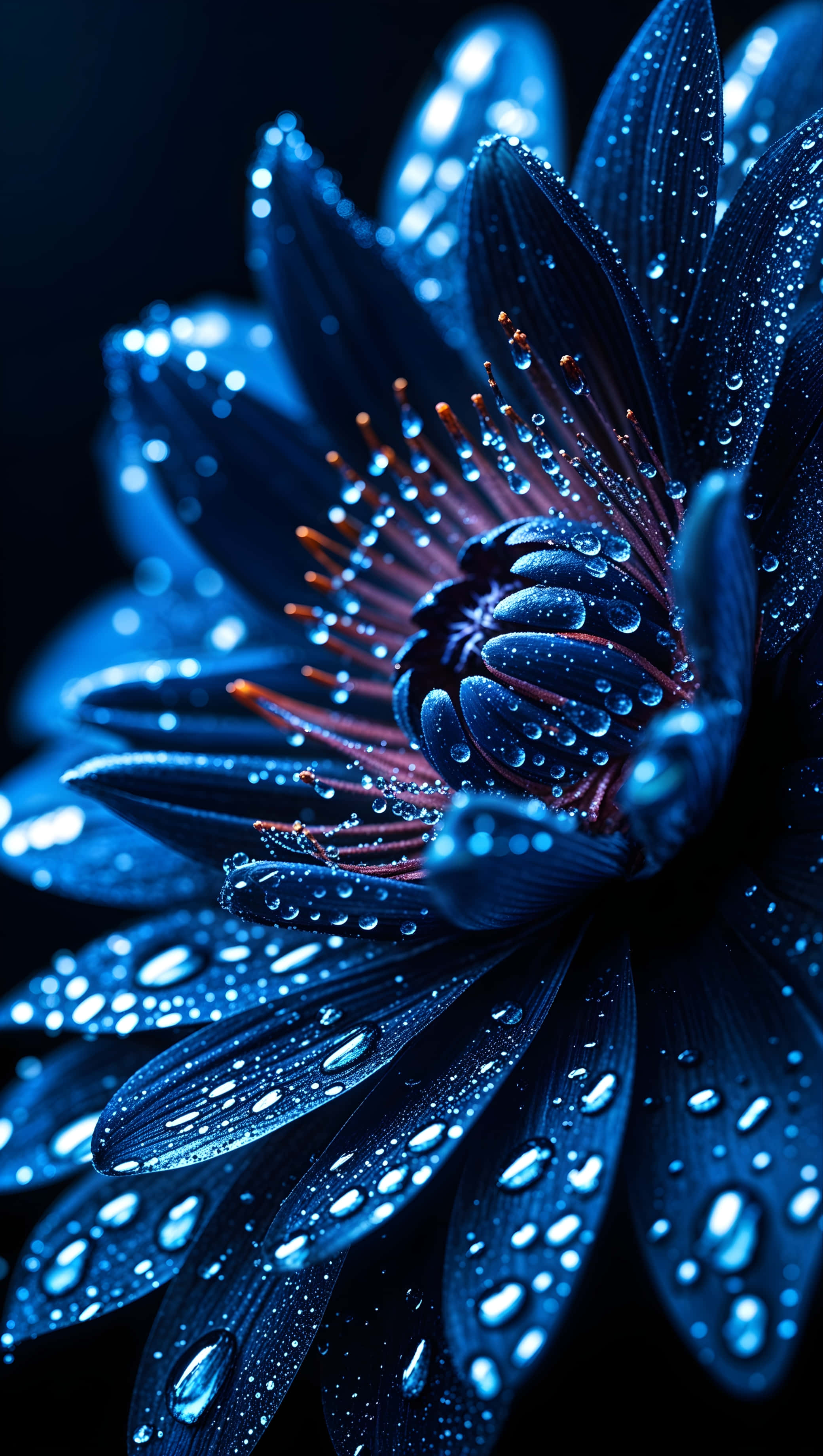 深い青の花のマクロ 壁紙