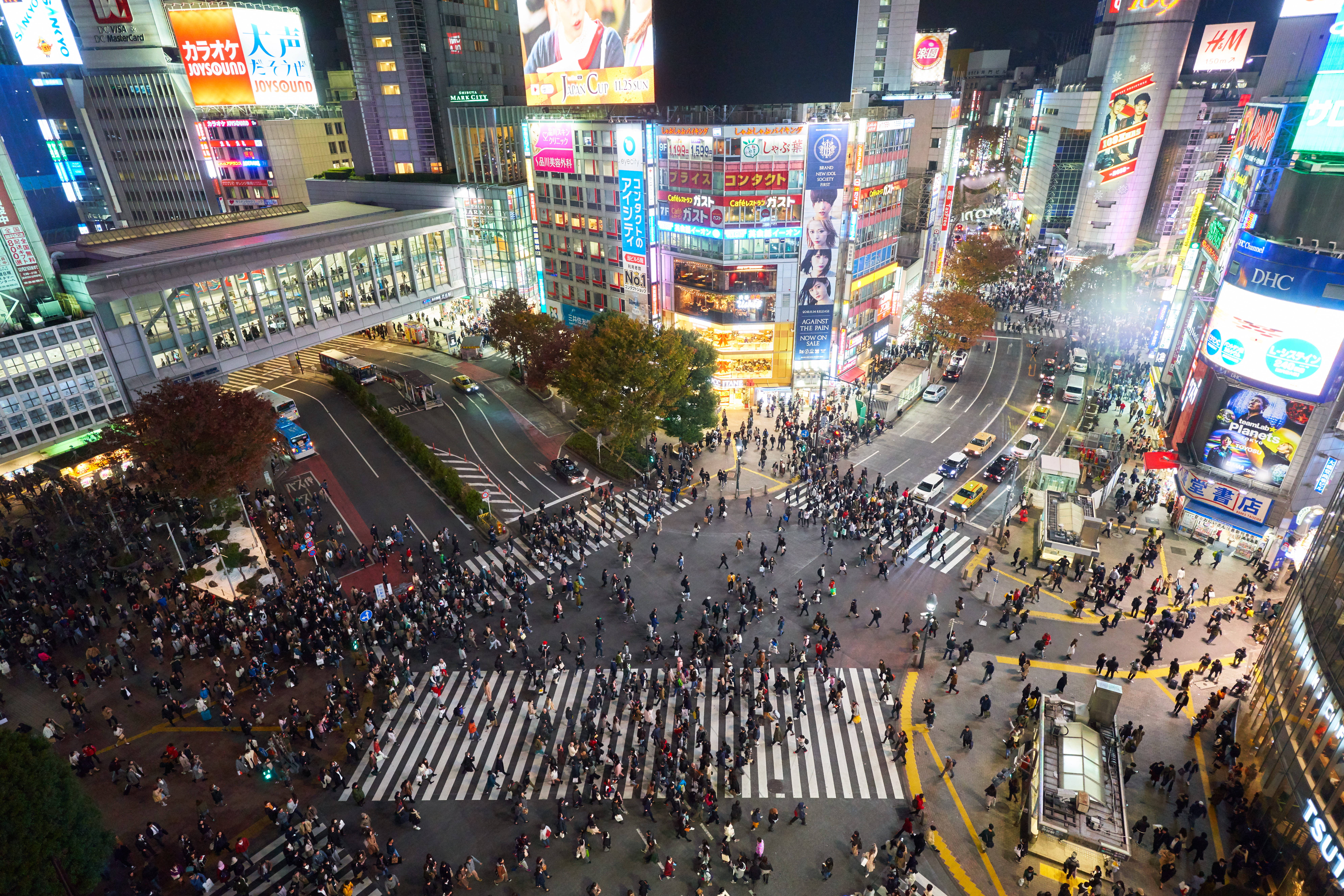 渋谷スクランブル交差点 日本 4K 壁紙