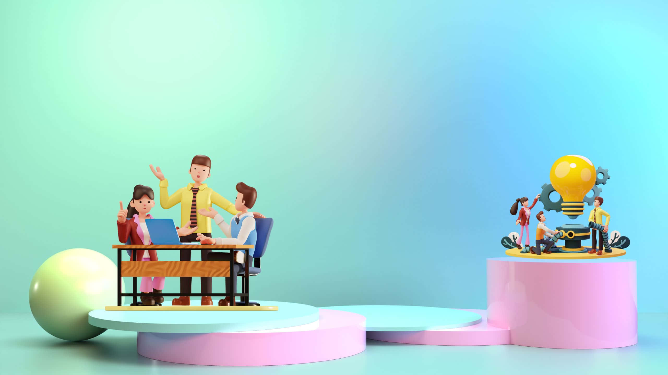 湖畔から望む静かな夜明け 壁紙
