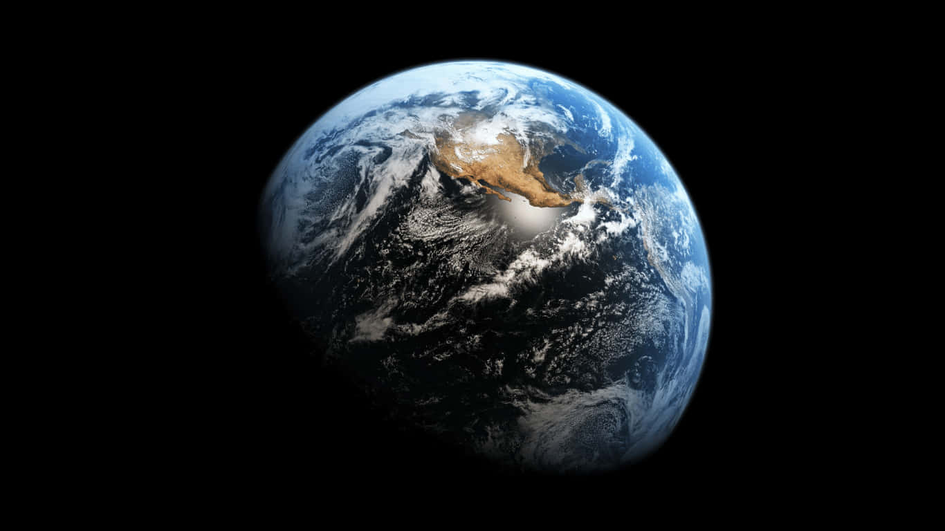 漆黒の背景に浮かぶ地球 壁紙
