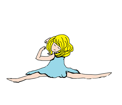 漫画風の少女が開脚ジャンプ 壁紙