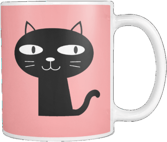 漫画風の猫マグカップデザイン 壁紙